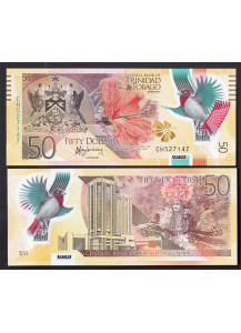TRINIDAD & TOBAGO 50 Dollars Polimera 2015  Fior di Stampa